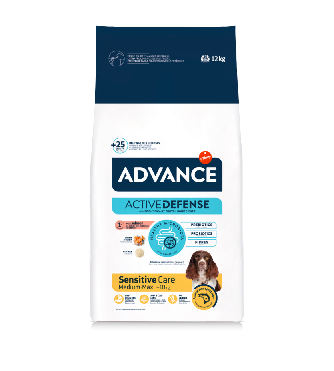 ADVANCE Dog Sensitive Care Medium/Maxi Somon si Orez, Hrana Uscata Caini Adulti 12 kg