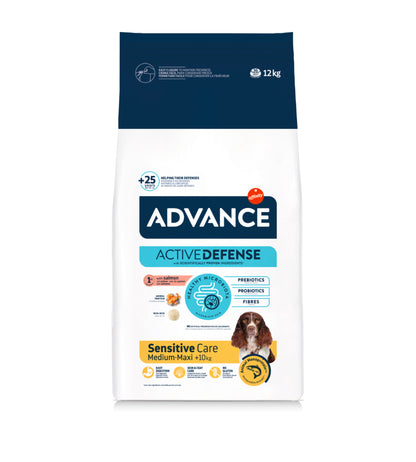 ADVANCE Dog Sensitive Care Medium/Maxi Somon si Orez, Hrana Uscata Caini Adulti 12 kg
