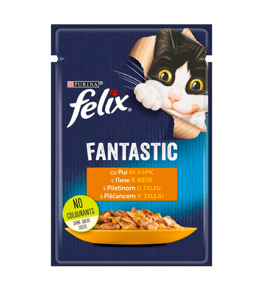 Purina Felix Fantastic, Pui in aspic - 26 buc x 85g