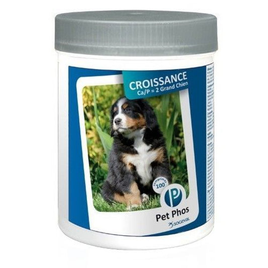 Pet Phos Croissance Ca/P 2 Grand Chien - Supliment Nutritiv (100 comprimate)